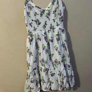 Wild Fable White and Purple Floral Mini Dress
